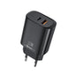 Cargador Qcharx Eros 3a 33w 1 X Usb Tipo A - 1 X Usb Tipo C Negro