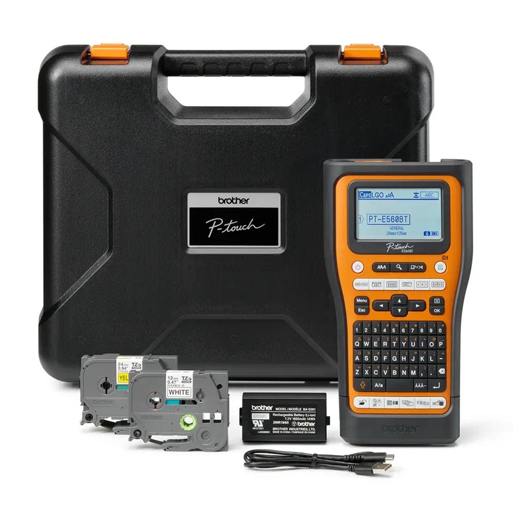 Rotuladora Brother Pt - E560btvp Lcd - 3 Lineas - Teclado Qwerty - Corte Automatico