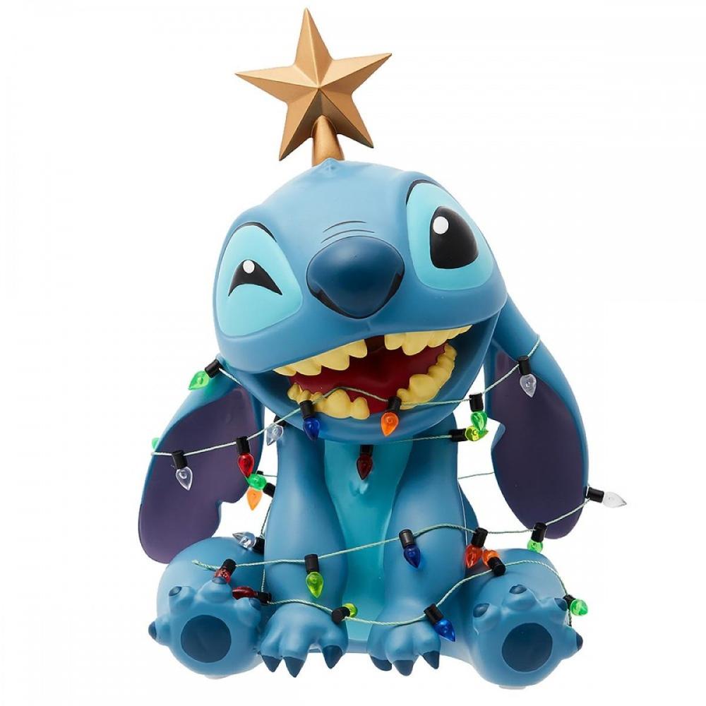 Figura Enesco Disney Stitch Luces Navideas