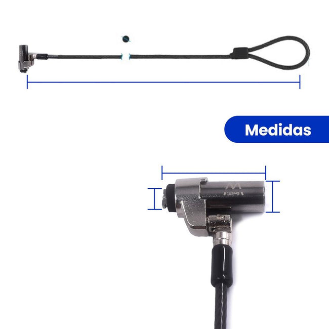 Cable De Seguridad Ewent Para Portatil - Llave 1.8m Main Image