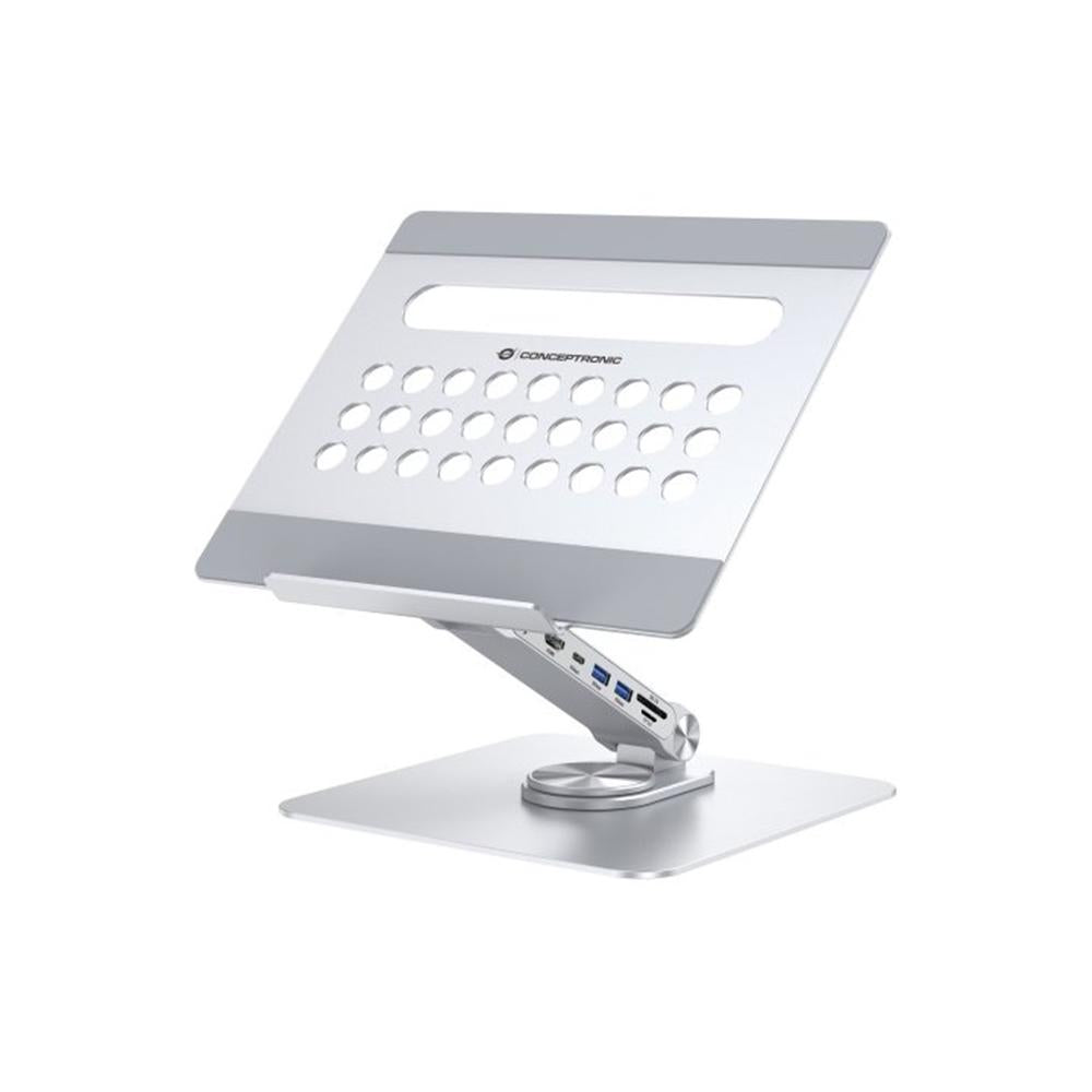 Docking Station Conceptronic 7 En 1 + Soporte Para Portatil