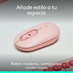 Raton Inalambrico Logitech Pop Mouse Rosa