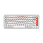 Teclado Logitech Pop Icon Keys Inalambrico Blanco - Naranja