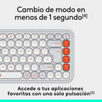 Teclado Logitech Pop Icon Keys Inalambrico Blanco - Naranja
