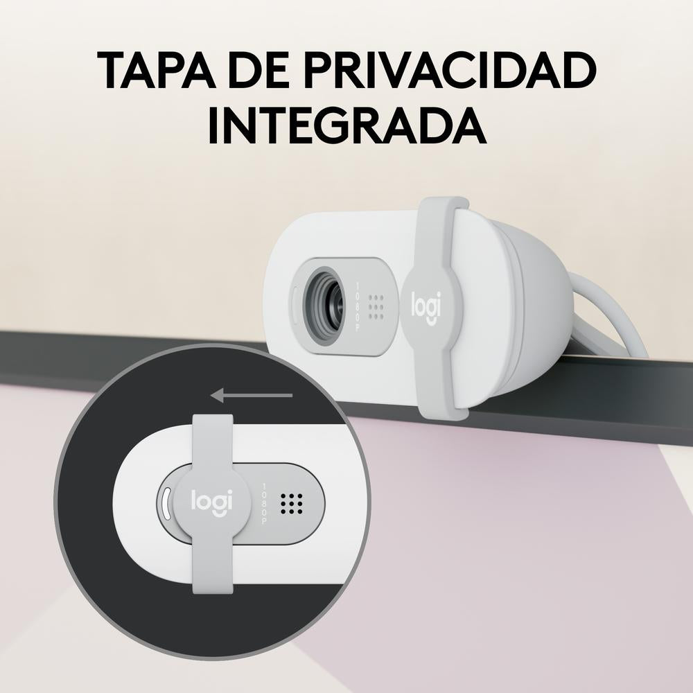 Webcam Logitech Brio 100 Blanco Full Hd - Usb