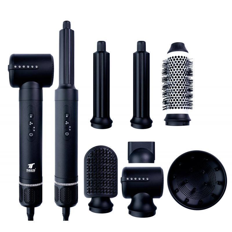 Secador De Pelo Thulos 7 En 1 Th - By25 Color Negro 1400w