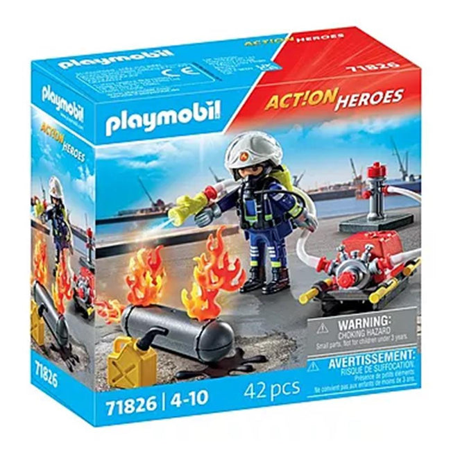 Playmobil - Bombero Con Bomba De Agua Hover Image