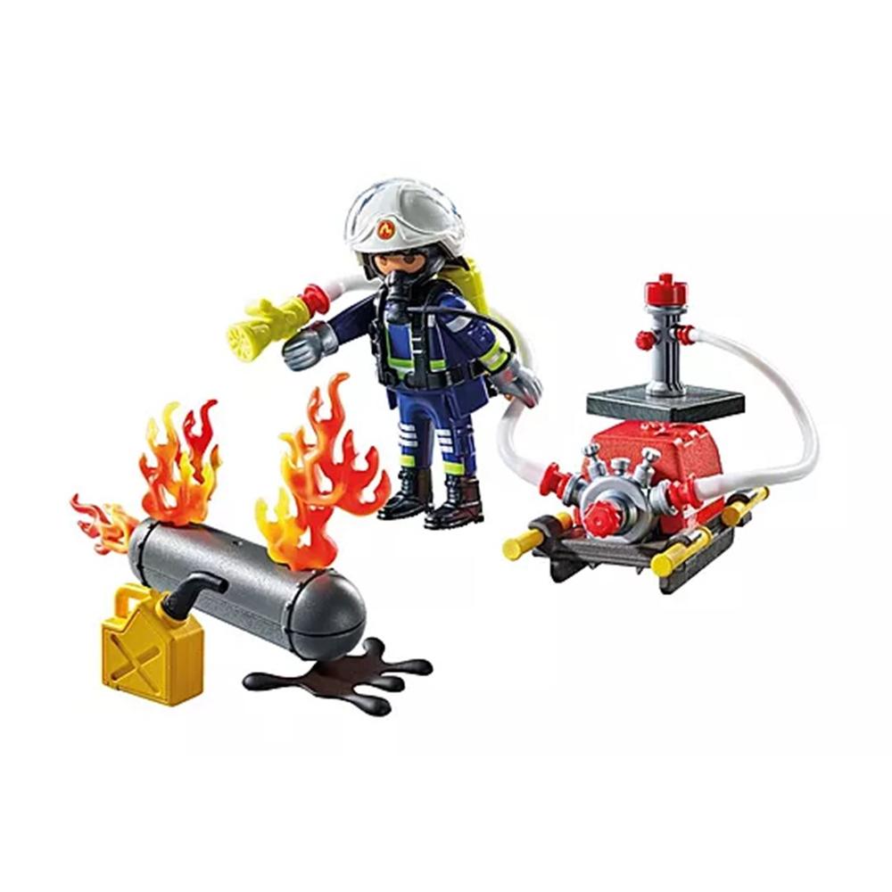 Playmobil - Bombero Con Bomba De Agua