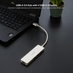 Hub Nanocable Usb - A 3.0. A 4xusb3.0 Usb - A - M - Usb 3.0 - H Aluminio Color Plata 18 Cm
