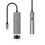 Adaptador Nanocable Usb - C 3.1 A Rj45 Con Pd 100w Usb - C - M Aluminio Color Gris 18 Cm