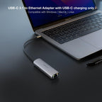 Adaptador Nanocable Usb - C 3.1 A Rj45 Con Pd 100w Usb - C - M Aluminio Color Gris 18 Cm