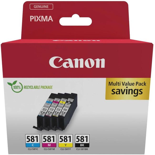Multipack Tinta Canon Cli - 581 Bk - C - M - Y Hover Image