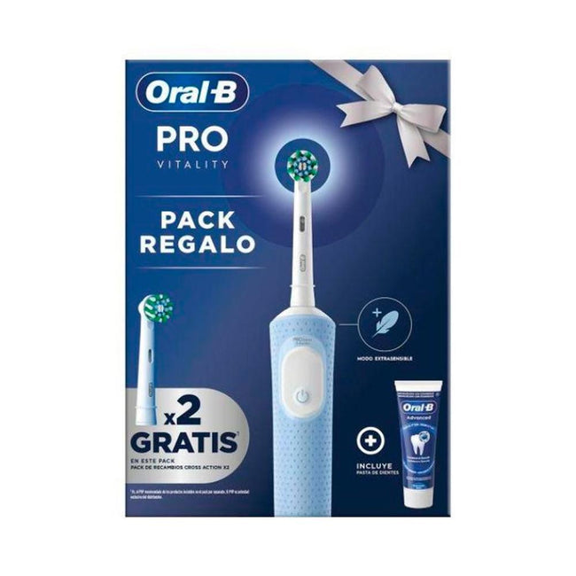 Cepillo Dental Electrico Braun Oral - B Vitality Pro Blanco + 2 Cabezales Y Dentifrico Hover Image