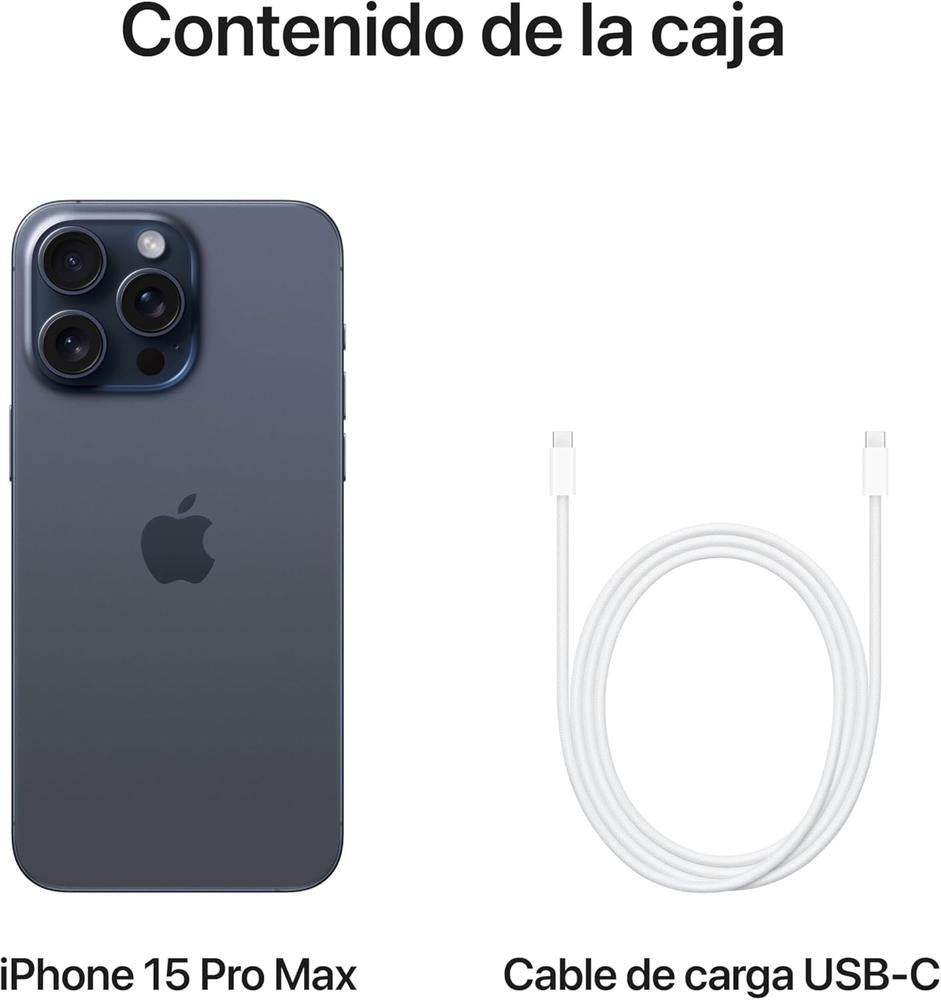 Telefono Movil Smartphone Apple Iphone 15 Pro Max 5g - 256gb - 6.7 Pulgadas Azul Acondicionado