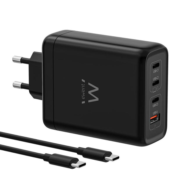Cargador Ewent Ew1337 140w 3x Usb Tipo C 1x Usb Tipo A Negro Hover Image