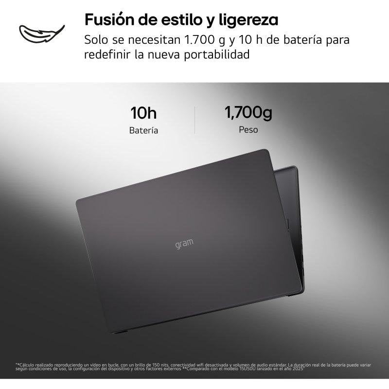 Portatil Lg Gram Book 15u50u - G.aa55bn U5 - 115u - 16gb - Ssd 512gb - 15 Pulgadas Fhd - W11h