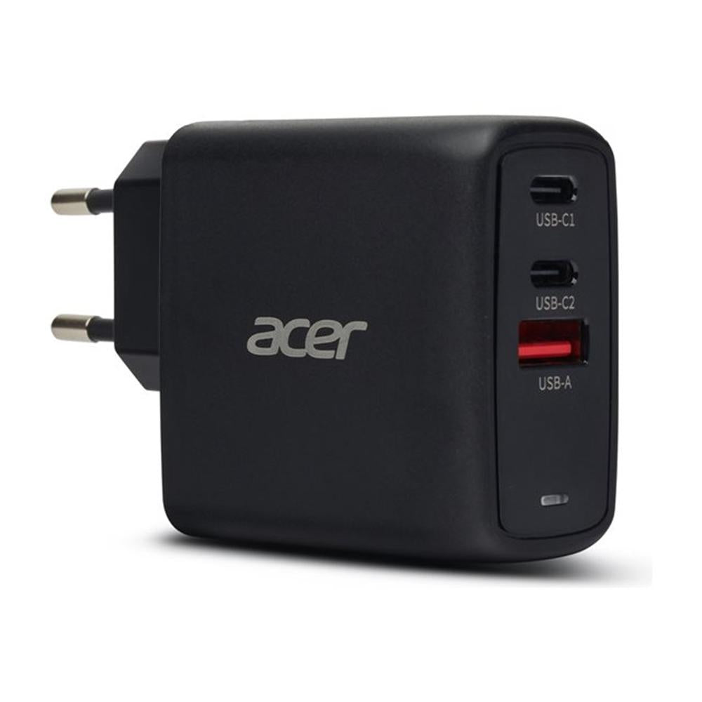 Cargador De Pared Acer 67w 2x Usb Tipo C 1x Usb Tipo A Negro + Cable Usb Tipo C
