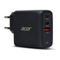 Cargador De Pared Acer 67w 2x Usb Tipo C 1x Usb Tipo A Negro + Cable Usb Tipo C