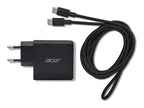 Cargador De Pared Acer 67w 2x Usb Tipo C 1x Usb Tipo A Negro + Cable Usb Tipo C