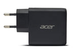 Cargador De Pared Acer 67w 2x Usb Tipo C 1x Usb Tipo A Negro + Cable Usb Tipo C