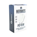 Cargador Qcharx Hermes 45w Gan 1 Usb Tio C Blanco