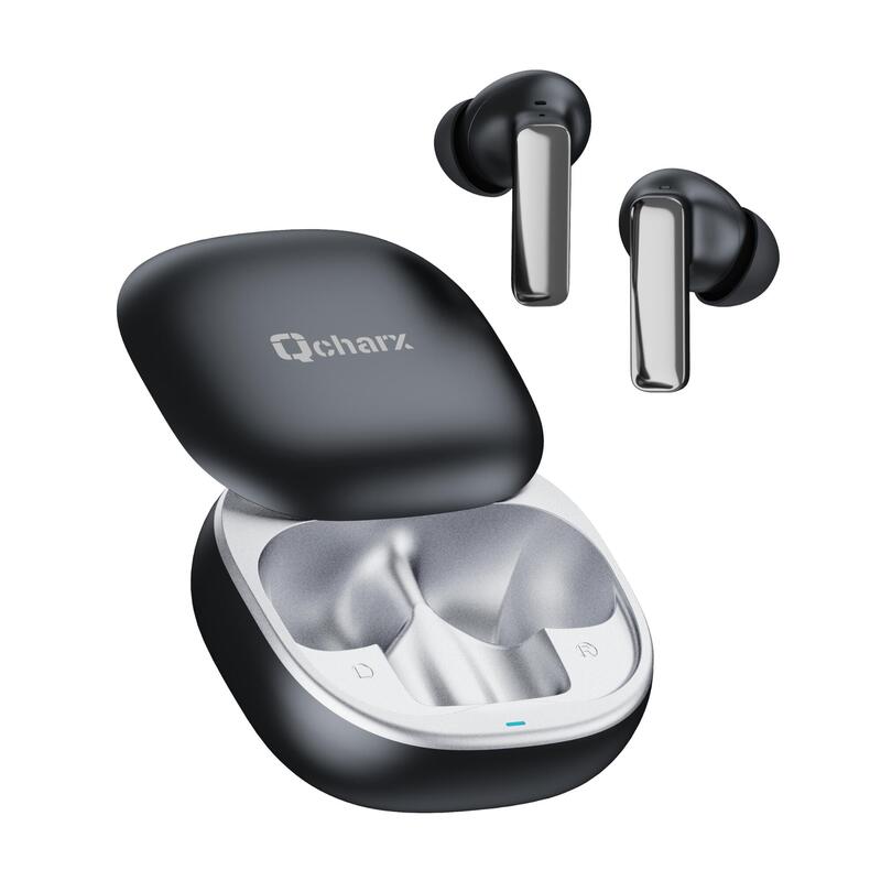 Auriculares Qcharx Buds Slide Anc + Enc Bluetooth Negro