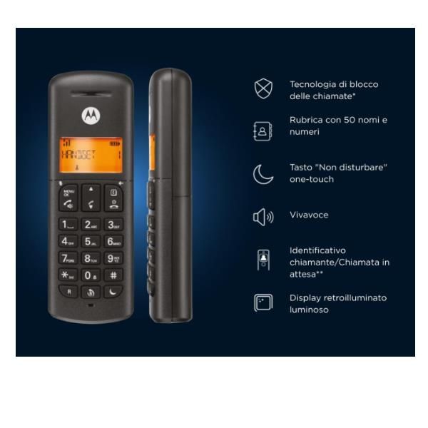 Motorola E203 Black / Teléfonos Inalámbricos