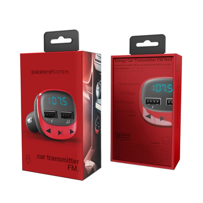 Energy sistem Car Transmitter FM Red (microSD,MP3) Main Image
