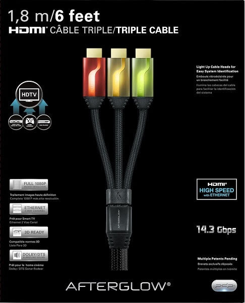 Afterglow Triple Cable Hdmi 6' (rojo/dorado/verde) + Hdmi Hover Image
