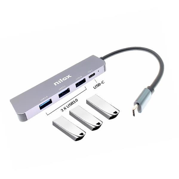 Nilox Hub 4 Puertos 3xusb 3.0 + 1xusbc