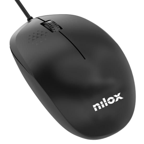 Raton Usb Nilox / 1200 Dpi / 3 botones / Rueda de desplazamiento / Negro / MOUSB1012