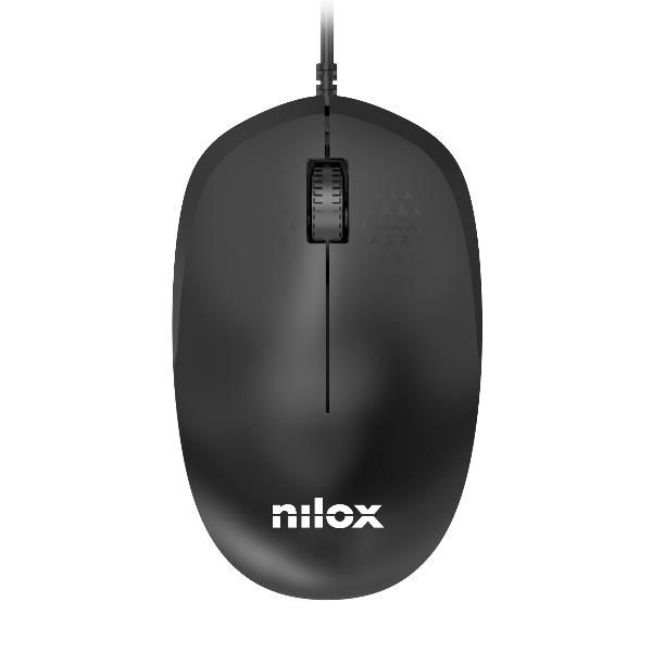 Raton Usb Nilox / 1200 Dpi / 3 botones / Rueda de desplazamiento / Negro / MOUSB1012