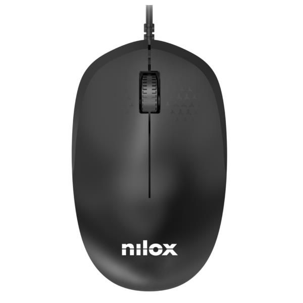 Raton Usb Nilox / 1200 Dpi / 3 botones / Rueda de desplazamiento / Negro / MOUSB1012