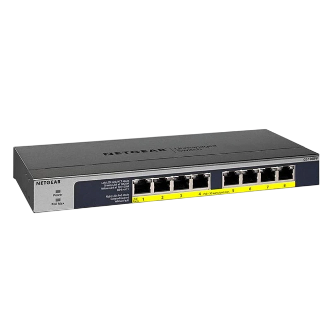 NETGEAR GS108PP Switch no Gestionado 8 Puertos Gigabit Ethernet Hover Image