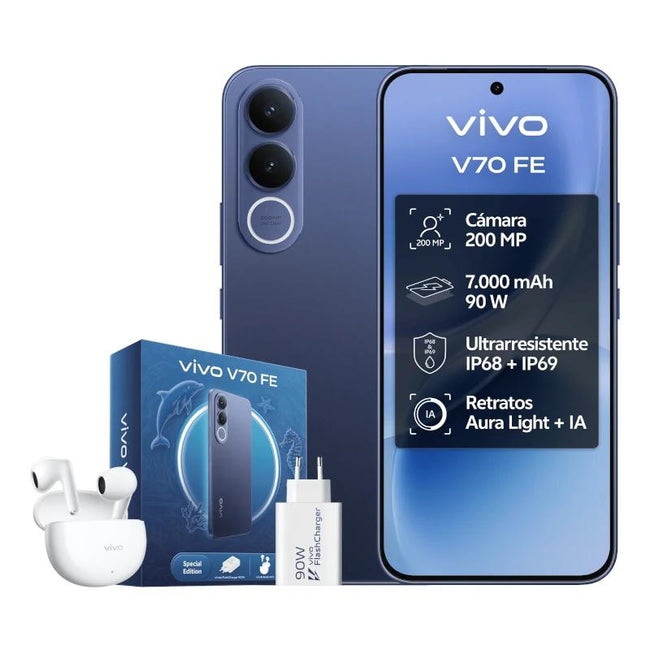 VIVO V70 FE 8Gb 256Gb Bundle Ch90w+ Buds3 Blue Hover Image