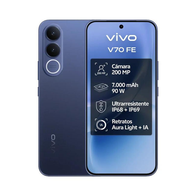 VIVO V70 FE 8Gb 256Gb Bundle Ch90w+ Buds3 Blue Main Image