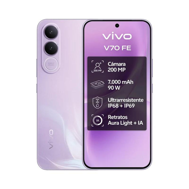 VIVO V70 FE 8Gb 256Gb Bundle Ch90w+ Buds3 Purple Main Image