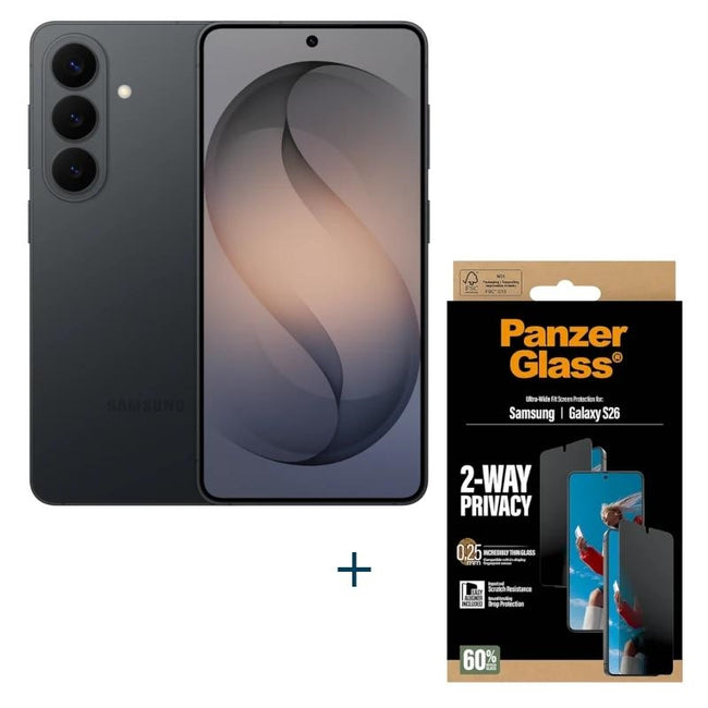 Samsung Galaxy S26 256Gb EE Black+Prot Priv Panzer Hover Image
