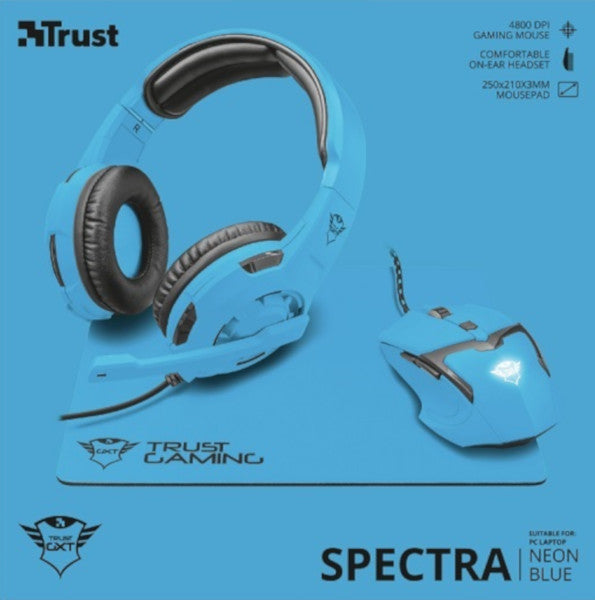 Trust Spectra Gaming Bundle Neon Blue Gxt790-sb (auricular/raton/alfombrilla) Hover Image