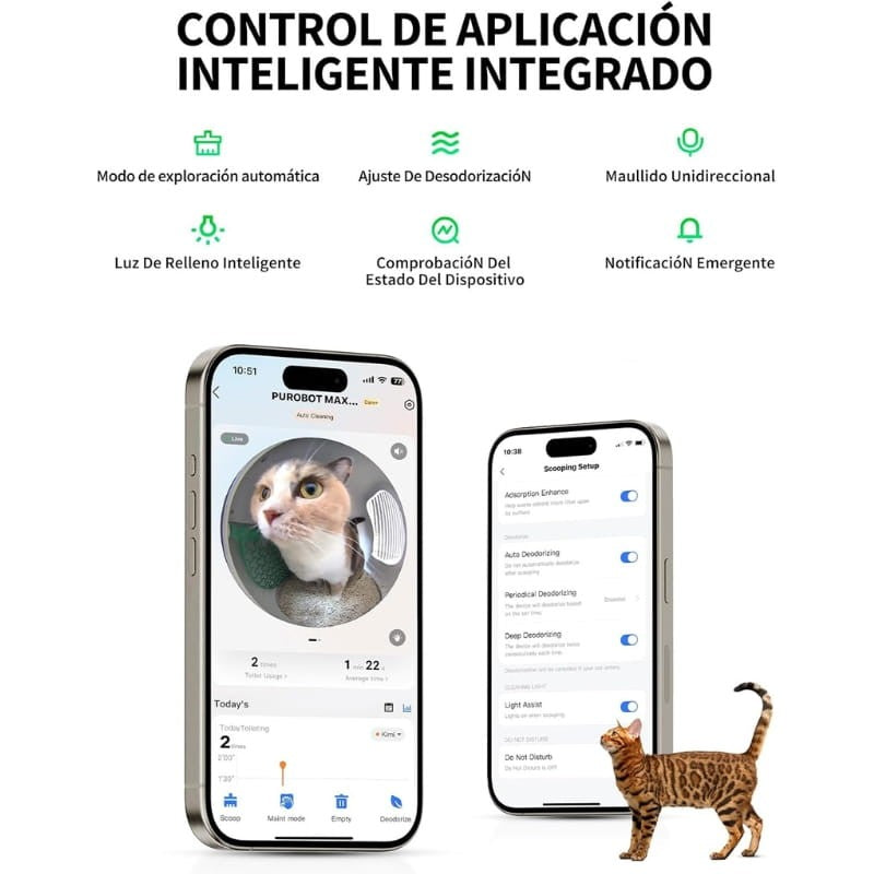 PETKIT Purobot Max Pro 2 Arenero Autolimpiable 76 L con Cámara IA xSecure