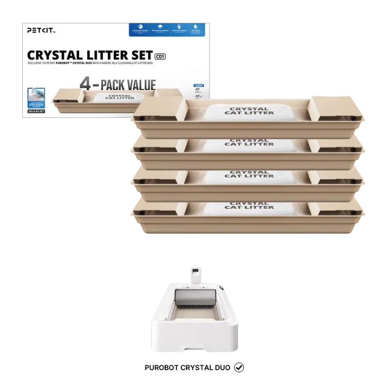 PETKIT Set de Arena para Gatos Azul + Bandejas Reemplazables (Pack x4)