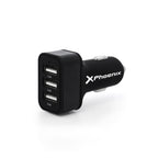 Cargador Universal Phoenix Phcarcharger3usb Para Coche - Mechero 5v - 3 X Usb 7.2a Negro Acabado En Silicona