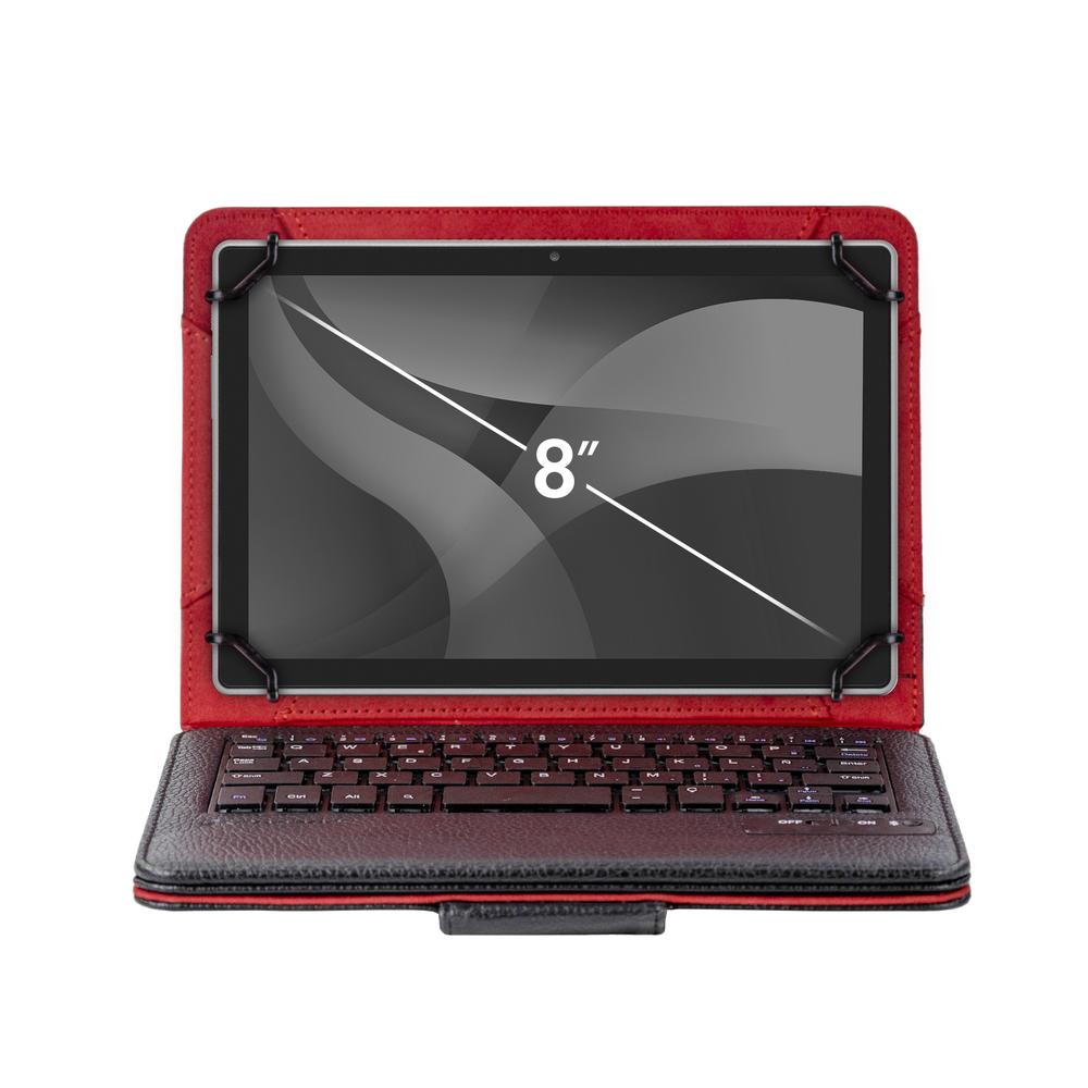 Funda Universal Phoenix Para Tablet Hasta 8 Pulgadas Teclado Bluetooth