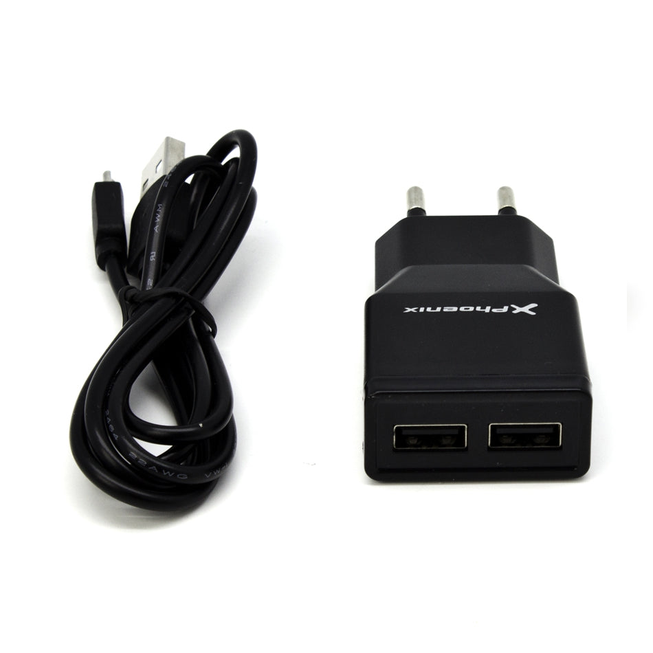 Cargador Usb 5v 2 Salidas 2a Con Cable Micro Usb