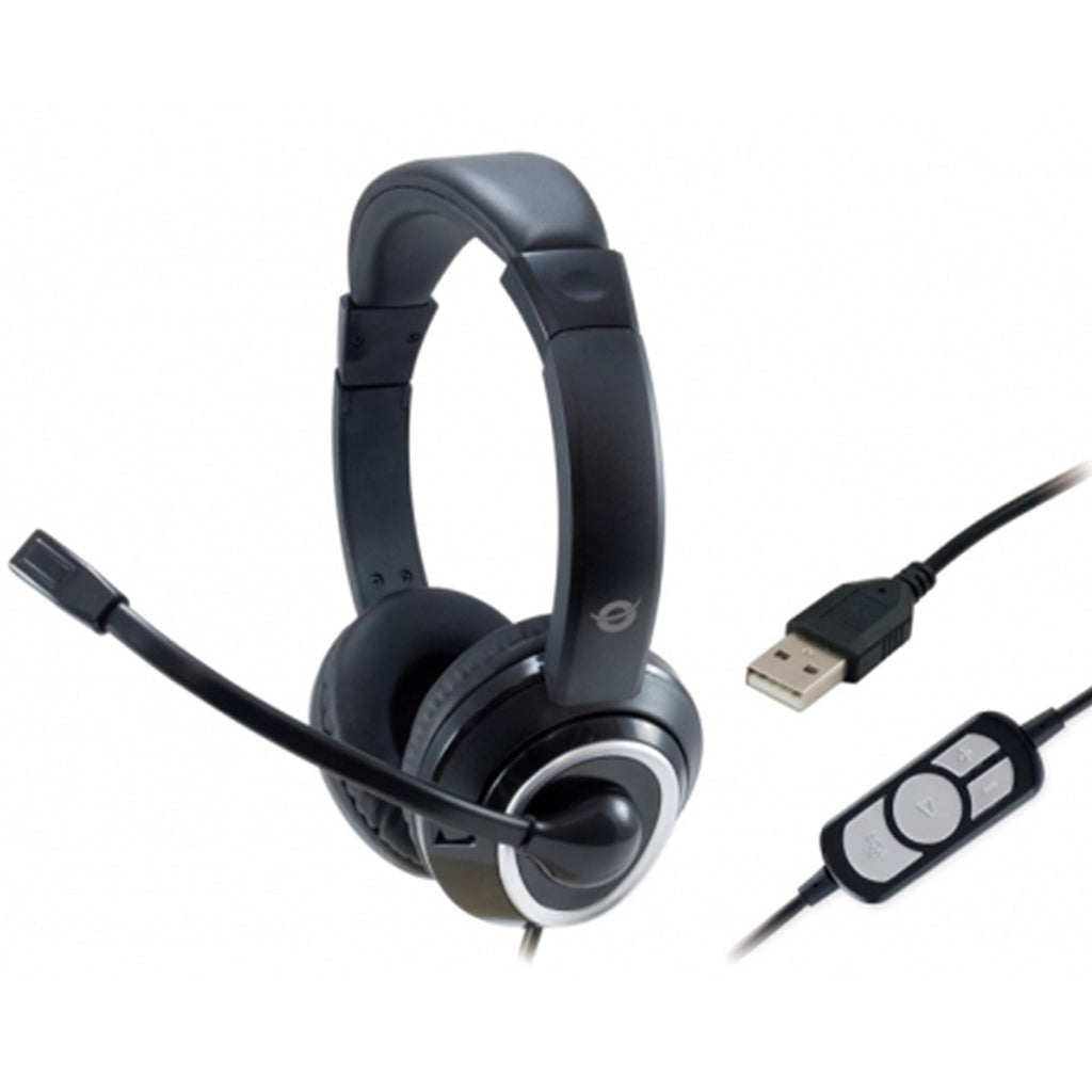Auricular Conceptronic Polona01b - Usb - Microfono - Control Volumen