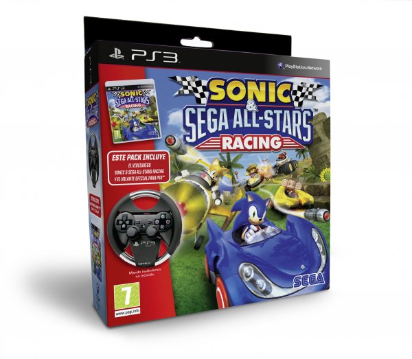 Sonic & Sega All-stars Racing + Volante Sony Playstation 3 PS3 Hover Image