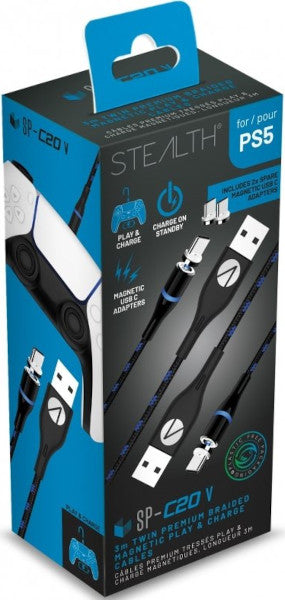 Cable Stealth Twin Magnetic Play & Charge 2 Cables (3 M) Playstation 5 PS5 Hover Image