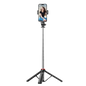 Palo Selfie C13D con Led, Trípode extensible 1.35m para Móviles y cámaras - con mando inalámbrico Negro