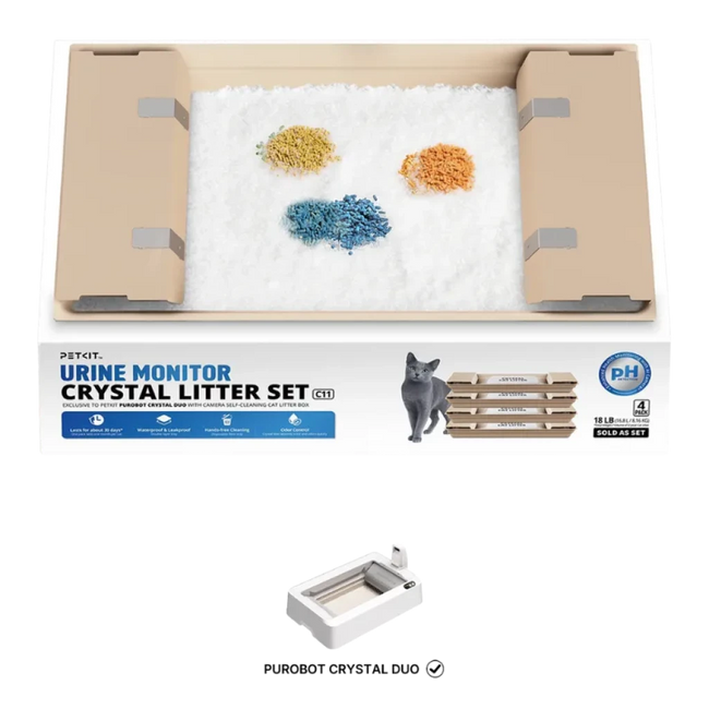 PETKIT Set de Arena para Gatos con Monitoreo de Orina + Bandejas Reemplazables para Purobot Crystal Duo (Pack x4) Hover Image