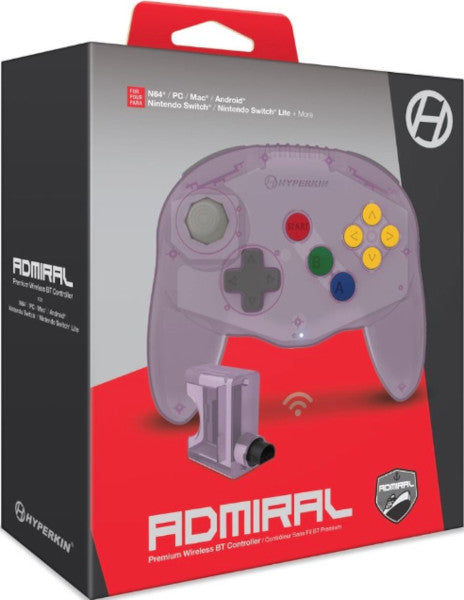 Hyperkin Mando Wireless Admiral Premium Morado (switch/pc/n64/mac/android) Hover Image